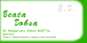 beata dobsa business card